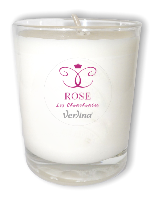 Bougie parfumée naturelle Rose Verlina. Fabrication Artisanale