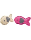 Jouets peluches By Laura poissons crème et rose