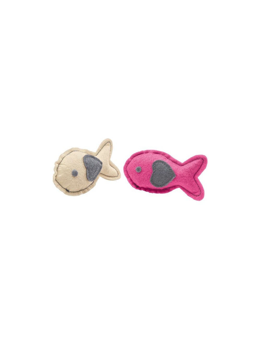 Jouets peluches By Laura poissons crème et rose