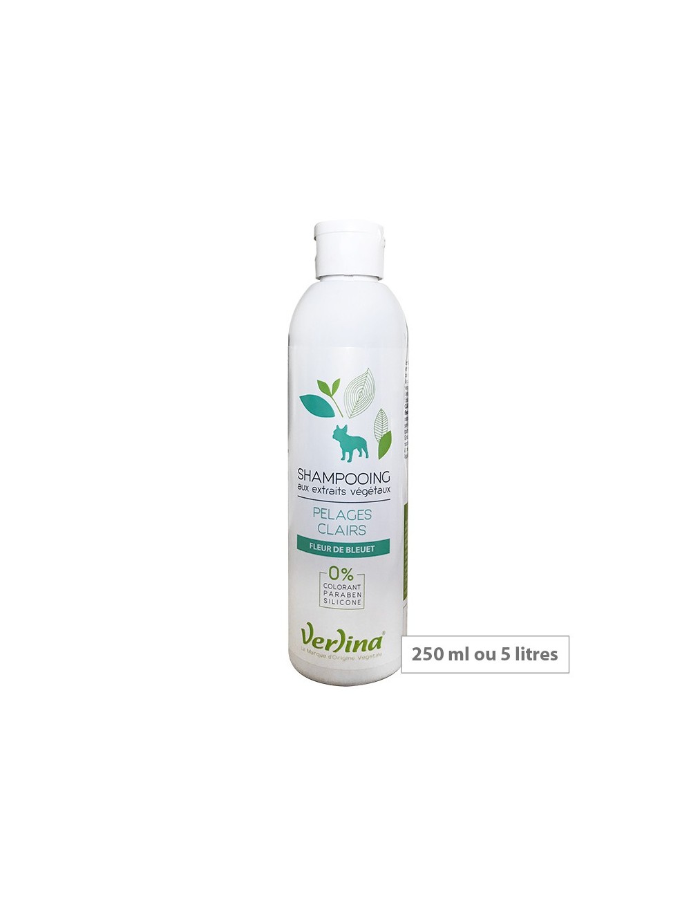 Shampooing pelages clairs fleur de bleuet chien