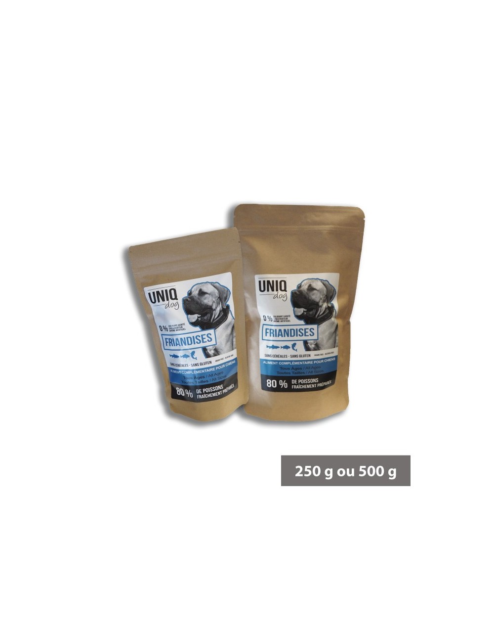 Friandises chien toutes tailles au poisson Uniq Dog