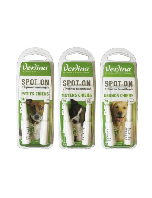 Pipettes anti-puces spot-on chiens moyens