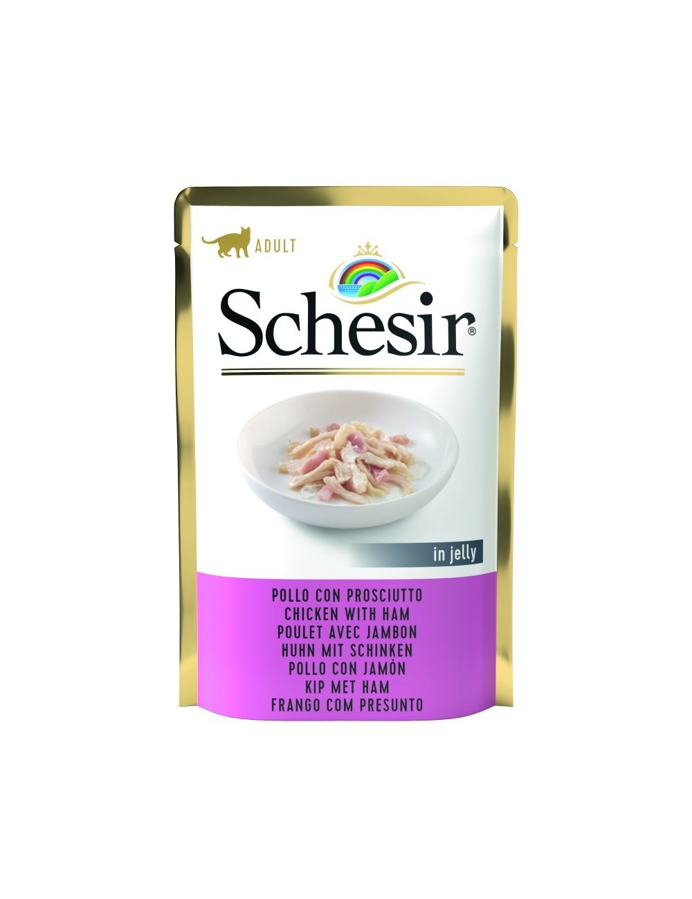 Pâtée Schésir chats-Filets de poulet avec jambon sachet fraîcheur