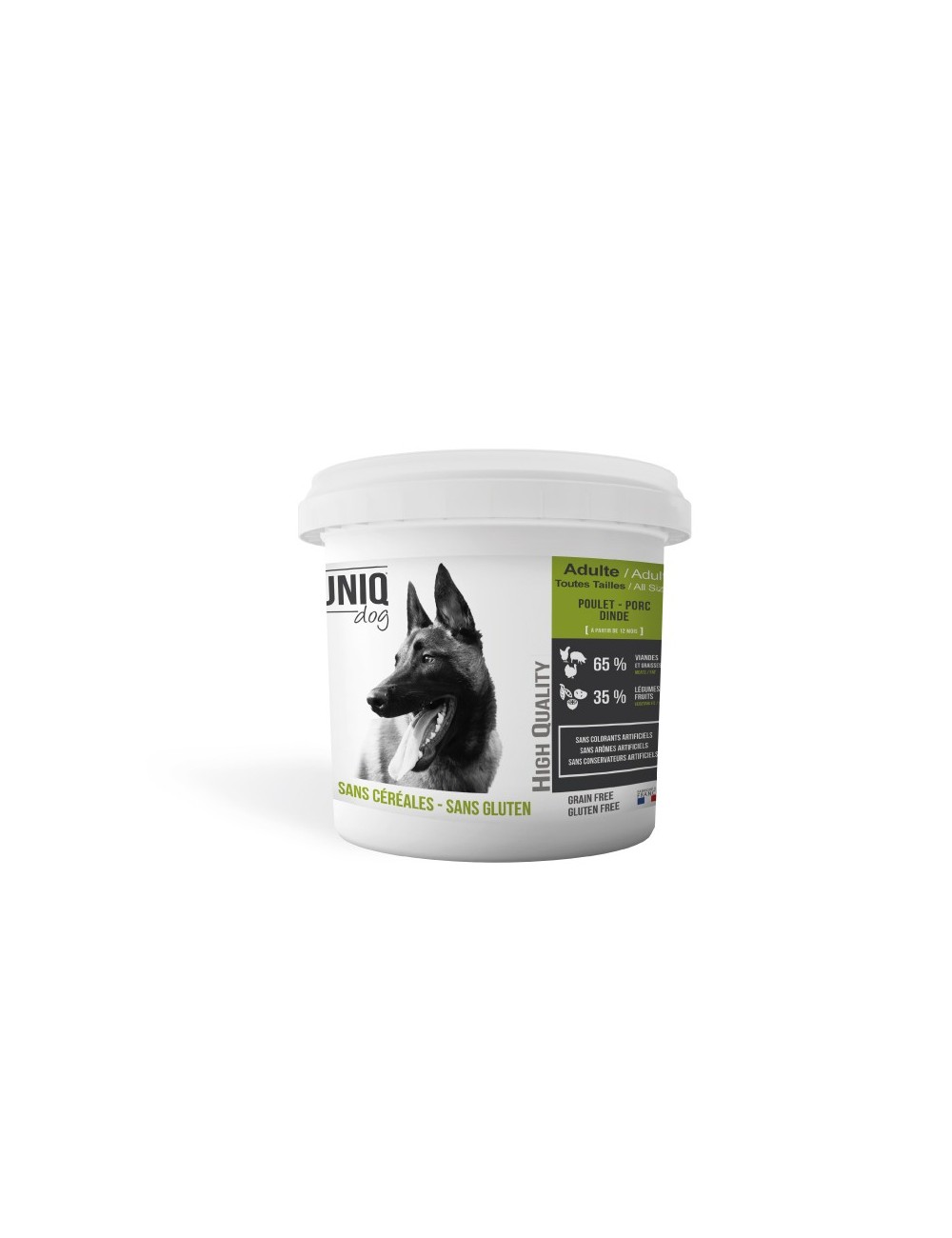 Croquettes chien sans céréales poulet porc Uniq Dog
