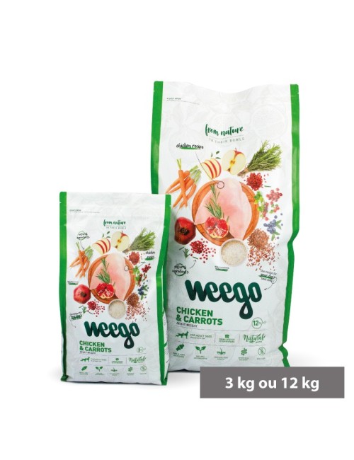 Weego - Croquettes pour chien adulte au poulet avec carotte