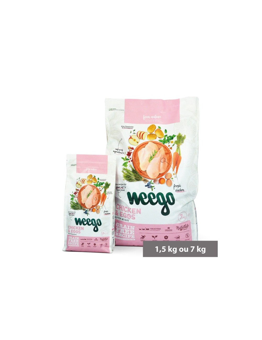 Weego - Croquettes sans céréales pour chaton au poulet frais et œufs