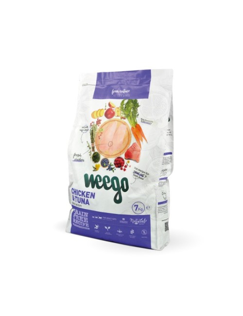 Weego - Croquettes sans céréales pour chat adulte au poulet frais et thon