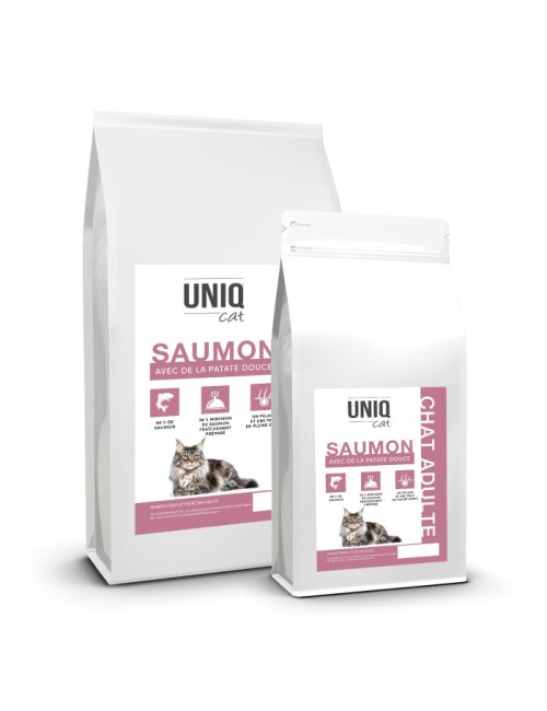 UNIQ Cat - Croquettes sans céréales pour chat adulte au saumon