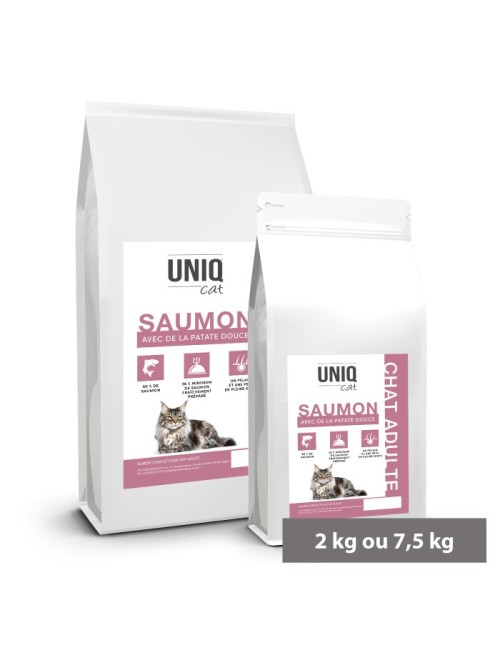 UNIQ Cat - Croquettes sans céréales pour chat adulte au saumon