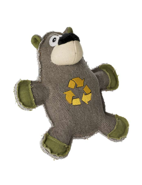 Jouet chien peluche canvas recyclé ours