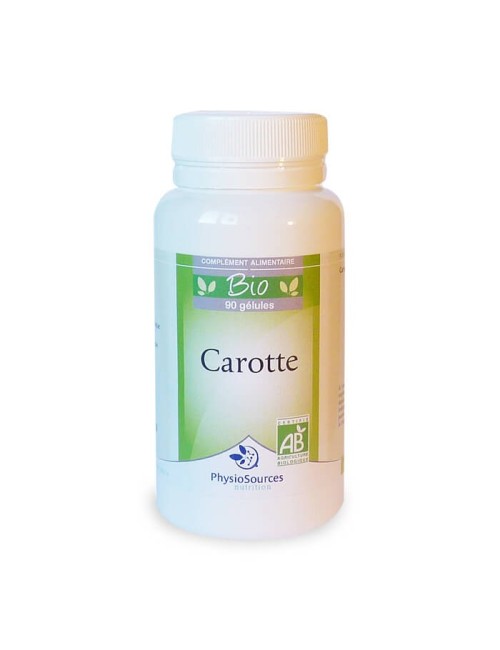 Carotte Bio Complément Alimentaire bronzage soleil Physio Sources